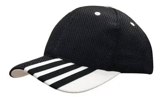 Headwear Sandwich Mesh W/peak Stripes Cap X12 - 4109 - City Workwear